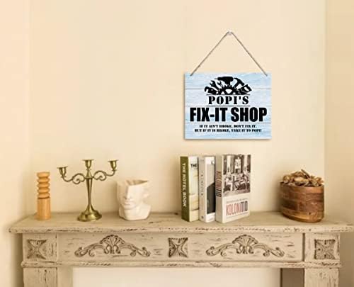 כפרי Fix-It Shop של פופי אם זה לא נשבר, אל תתקן את זה. שלט אמנות קיר, תלייה של שלטי עץ קיר מודפסים, עיצוב בית חווה, תפאורה ביתית, מתנה