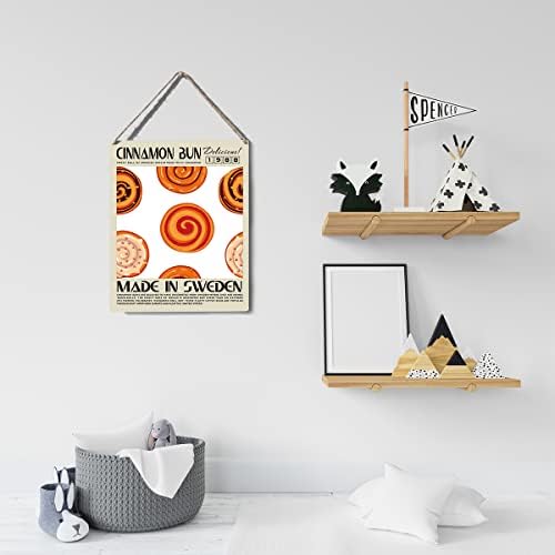עיצוב שלט מטבח מצחיק קינמון לחמניית עץ שלט עץ קיר קיר תלויים עבודות אמנות 8 x10 מודרני קישוט מטבח בית מודרני