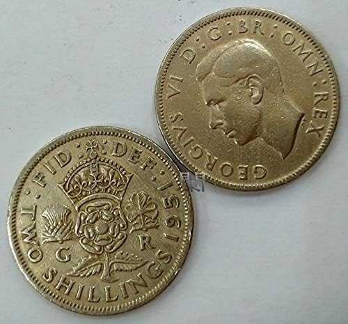 מטבע בריטי ג'ורג 'שישה מטבעות 2 ראשית מטבעות ניקל נחושת מאוחרות גרסת קינג אוסף אוסף אוסף הנצחה מטבע זיכרון