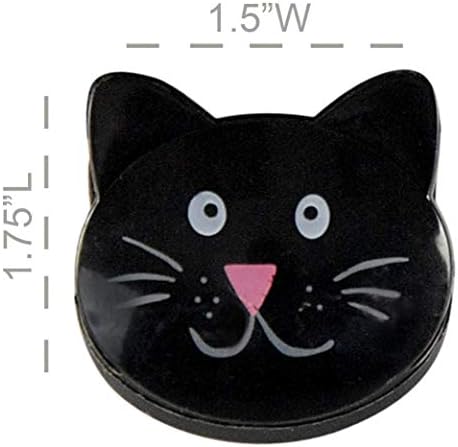 בית-איקס חתול בצורת תיק קליפים עבור צ 'יפס, מטבח וכביסה, 1.75 ליטר על 1.5 וואט, סט של 6 שקית אחסון בד בד עם פתח קל לשימוש - 11 על 14-שחור