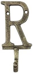 תפאורה ימי בעבודת יד כפרית מכתב ברזל יצוק כפרי R וו קיר אלפבית 6