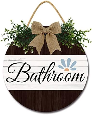 חוקי אמבטיה של Sokomurg קיר עיצוב קיר שלטי אמבטיה דלת עיצוב בית חווה כפרי עגול עגול תליה אמנות קיר אמבטיה לאמבטיה שטיפת חדר אמבטיה בית