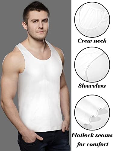 3 מחשבים במבוק של גברים בגברים גופיות גופיות צוואר גופיות צוואר גופיות בסיסיות של חולצות T ללא שרוולים קצרות