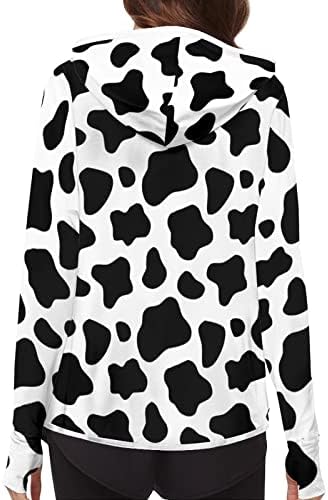 חולצות שמש לפטריות פולרו לנשים הגנה על UV שרוול ארוך רוכסן קפוצ'ון קפוצ'ון ז'קט קיץ עם חורי אגודל מהיר יבש