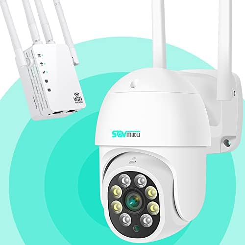 משחזר Wi-Fi Wi-Fi של 1200 מגהביט לשנייה ו- SFWHD313 מצלמת Sovmiku למעקב ביתי, PAN ו- TILT Outdoor WiFi מצלמת אבטחה, נוף 360 °, 3 מגה-פיקסל,