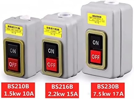 לחצן בקרת חשמל Scruby מתג תעשייתי בית תעשייתי כפתור התחלה תלת פאזי לחיצה לחץ על מתג BS211B 216B 230B 1.5/2.2/7.5KW